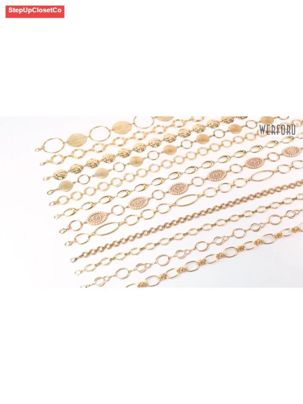 Chain Belt for Women Metal Waist Belt Link Gold Dresses Jeans